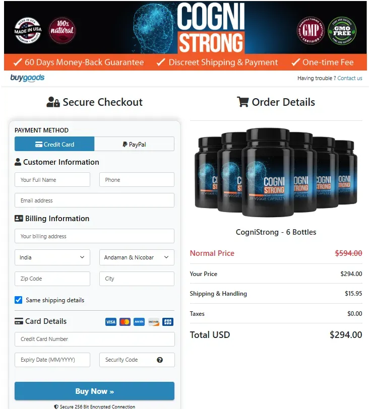 Cognistrong Order Form